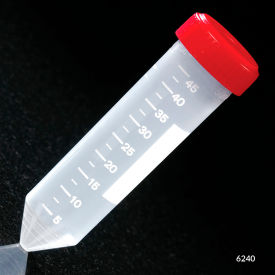 Centrifuge Tube 50mL Attached Red Screw Cap Polypropylene Printed Graduations 500/Pack 6240