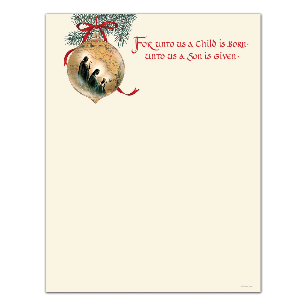 Great Papers! Holiday-Themed Letterhead Paper, 8 1/2in x 11in, Holy Family, Pack Of 80 Sheets (Min Order Qty 8) MPN:2011873