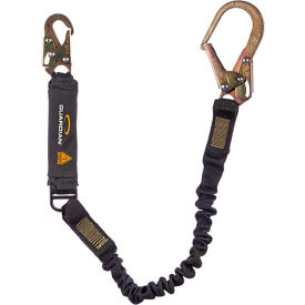 Guardian Arc Flash Shock Absorbing Lanyard Stretch Single Leg Steel Rebar Hook 6'L 3400023