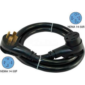 Conntek 15304 15-Ft 50-Amp RV Straight Blade Extension Cord with NEMA 14-50P/R and Ergo Grip 15304