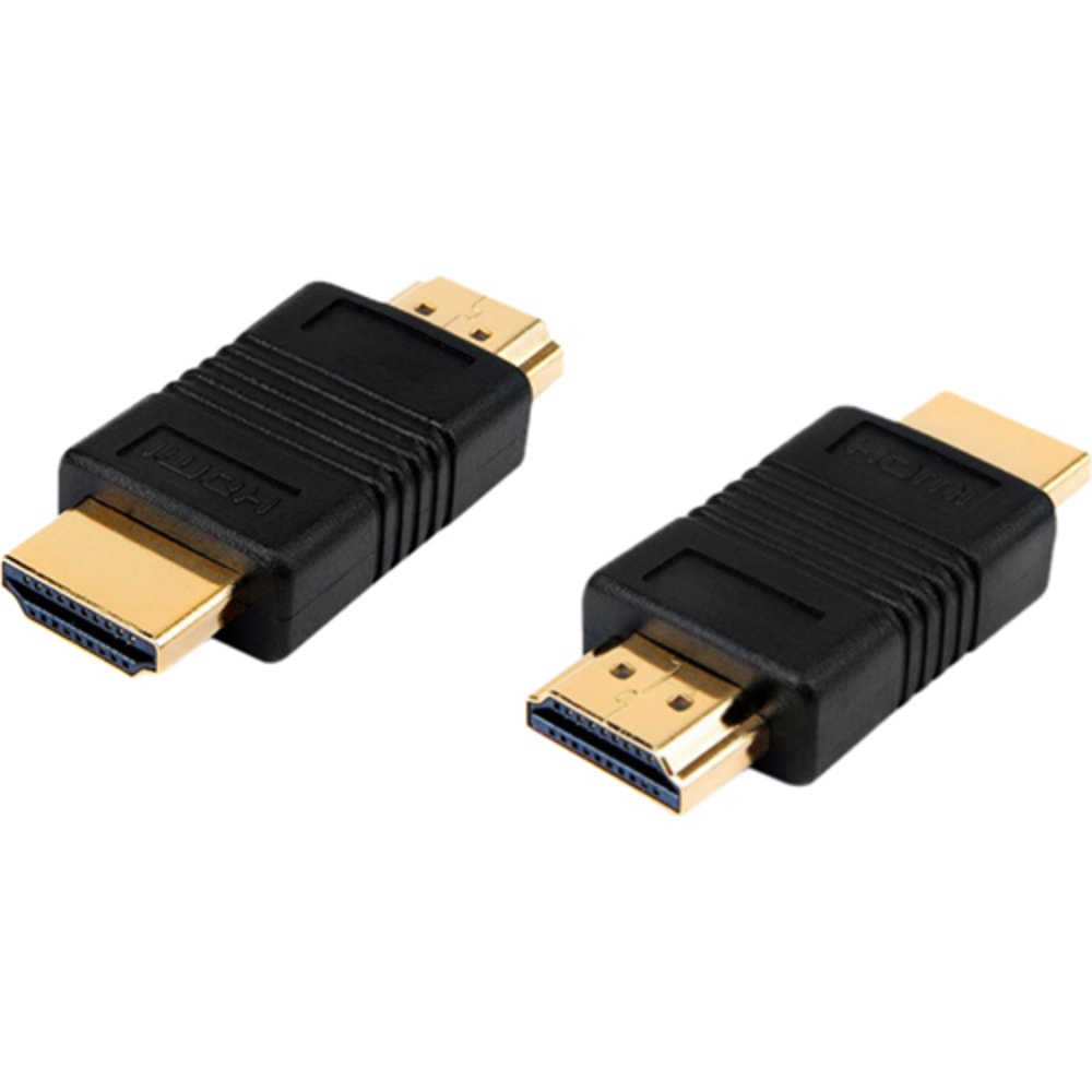 4XEM HDMI A Male To HDMI A Male Adapter - 1 Pack - 1 x 19-pin HDMI (Type A) Digital Audio/Video Male - 1 x 19-pin HDMI (Type A) Digital Audio/Video Male - 1920 x 1080 Supported - Gold Connector - Black (Min Order Qty 11) MPN:4XHDMIMM