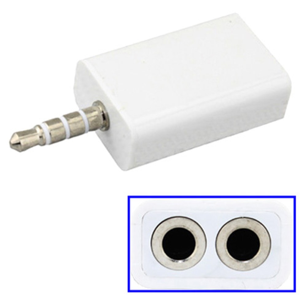 4XEM 3.5mm Mini Jack Headphone Splitter For iPhone/iPod/Audio Devices - 2 x Mini-phone Stereo Audio - Female - 1 x Mini-phone Stereo Audio - Male - White (Min Order Qty 6) MPN:4XIJACK