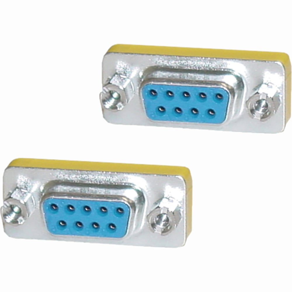 4XEM DB9 Serial 9-Pin Female To Female Adapter - 1 x 9-pin DB-9 Serial Female - 1 x 9-pin DB-9 Serial Female - 1920 x 1200 Supported - Yellow, Silver MPN:4X9PINFF