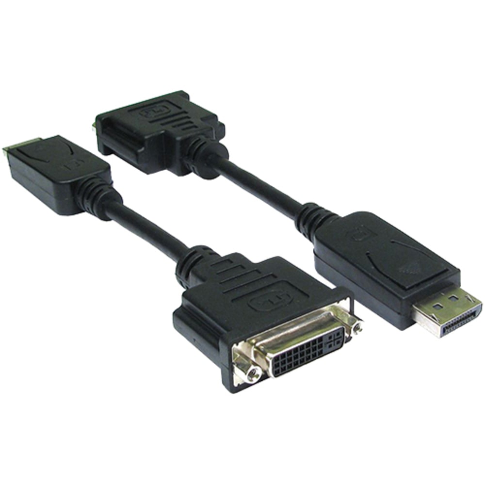 4XEM DisplayPort Male To DVI-I Female Adapter Cable, 5.35in, Black MPN:4XDPMDVIFA10