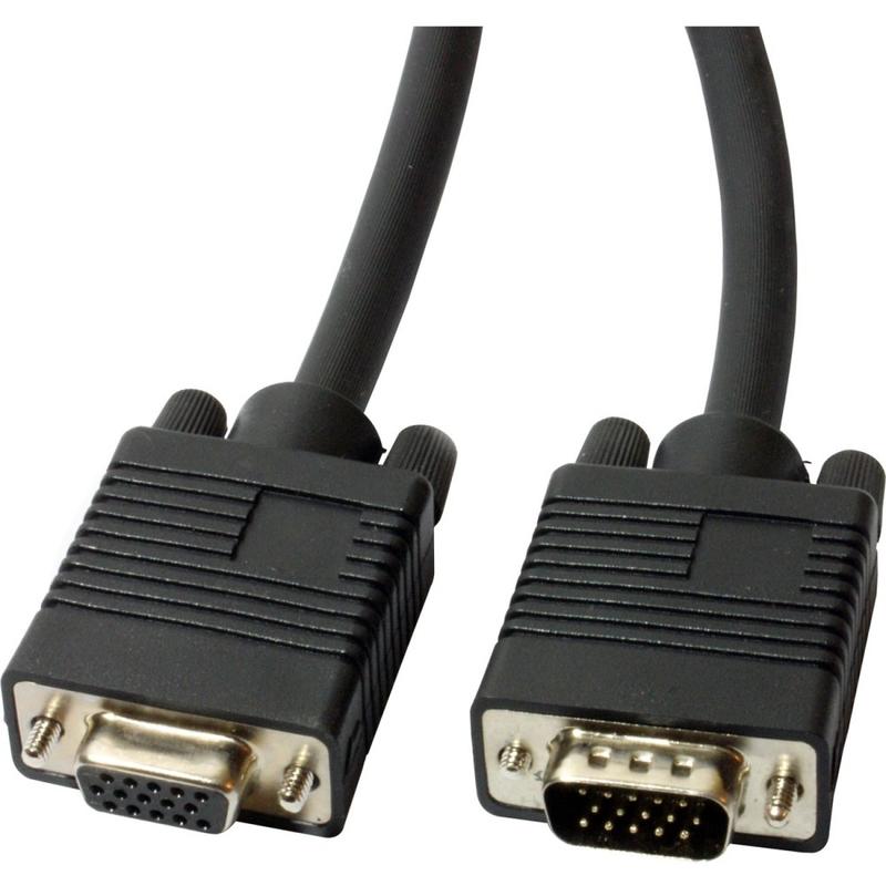 4XEM High-Resolution Coax Male to Female VGA Extension Cable, 6ft, Black (Min Order Qty 8) MPN:4XVGAMF6FT