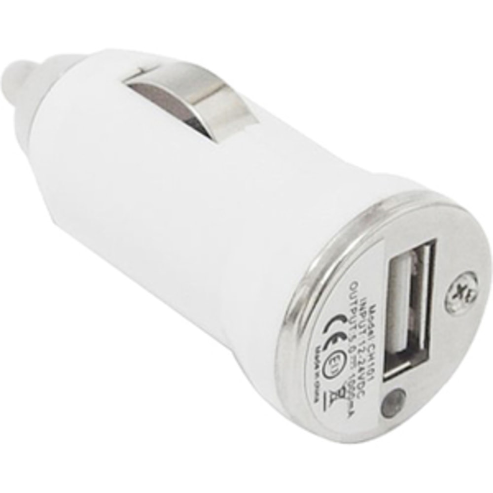 4XEM Universal USB Car Charger For iPhone/iPod/USB Devices (White) - 12 V DC, 24 V DC Input - 5 V DC Output - 1 A MPN:4XMINICHARGE