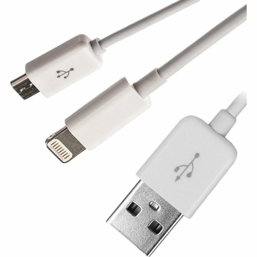 4XEM USB To Lightning and Micro USB Cable For iPhone/iPod/iPad/Galaxy - Lightning/USB - 4XUSBMUSB8PIN MPN:4XUSBMUSB8PIN