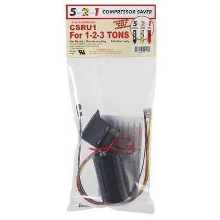 Compressor Saver, Potential Relay, Start Capacitor, 208 to 240, Single, 4 to 5 MPN:CSRU1