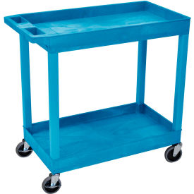 Luxor Plastic Utility Cart w/2 Shelves 400 lb. Capacity 35-1/4
