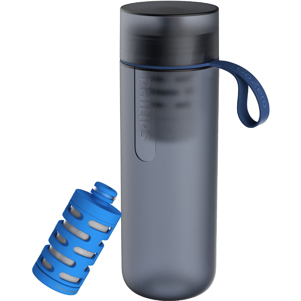 Philips GoZero Active Water Bottle With Fitness Filter, 20 Oz, Blue MPN:AWP2712BLO/37