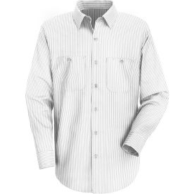 Red Kap® Men's Industrial Stripe Work Shirt Long Sleeve White/Charcoal Stripe Long-XL SP10 SP10CWLNXL