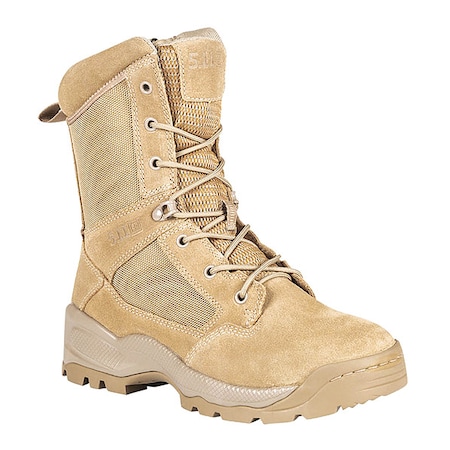 Men's Nylon Upper, Rubber Outsole, Plain Toe, Front Lace and Side Zipper, Coyote, 14 D MPN:12417