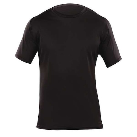 Men's Loose Fit Crew Shirt, Polyester, Pullover, Black, L MPN:40007