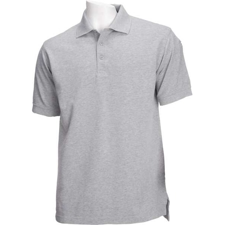 Tactical Polo Shirt, 100% Cotton, Button, Gray, XL MPN:41060