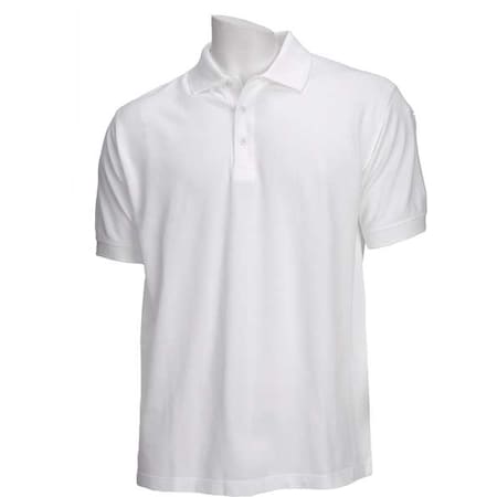 Tactical Polo Shirt, 100% Cotton, Button, White, 3XL MPN:41060