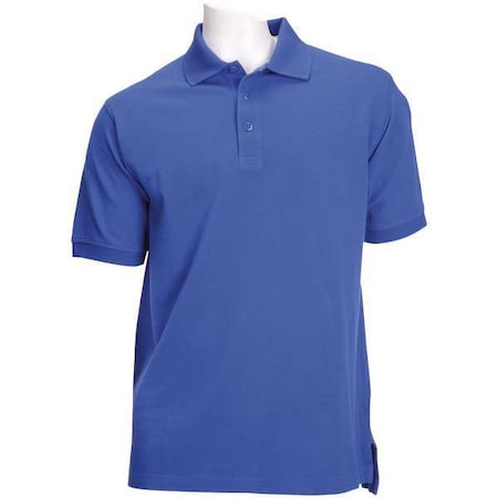 Tactical Polo Shirt, 100% Cotton, Button, Academy Blue, 3XL MPN:41060