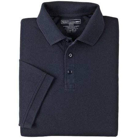 Tactical Polo Shirt, 100% Cotton, Button, Navy, 3XL MPN:41060T