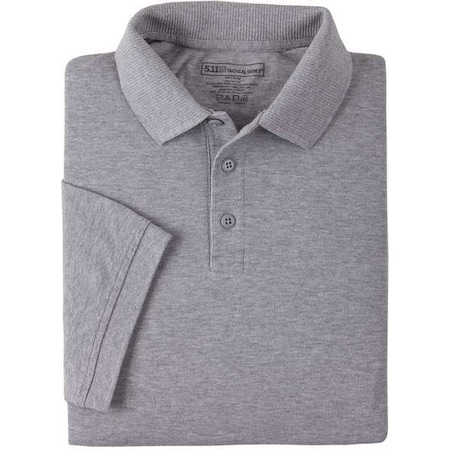 Tactical Polo Shirt, 100% Cotton, Button, Heather Gray, 5XL MPN:41060T