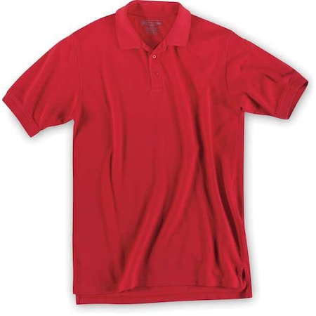 Tactical Polo Shirt, 40% Polyester, 60% Cotton, Button, 2 Pocket(s), Red, L MPN:41180