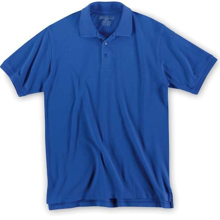 Tactical Polo Shirt, 40% Polyester, 60% Cotton, Button, 2 Pocket(s), Royal Blue, L MPN:41180