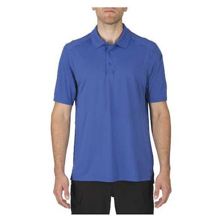 Men's Tactical Polo Shirt, 100% Polyester, Button, 0 Pocket(s), Royal Blue, XL MPN:41192