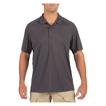 Men's Tactical Polo Shirt, 100% Polyester, Button Front, 0 Pocket(s), Storm Gray, S MPN:41192