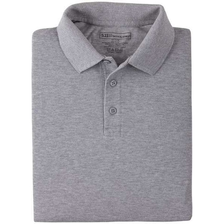 Tactical Polo Shirt, 100% Cotton, Button, Gray, M MPN:42056