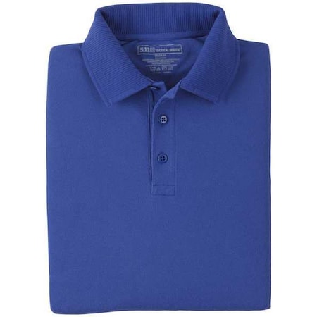 Tactical Polo Shirt, 100% Cotton, Button, Acaemy Blue, L MPN:42056