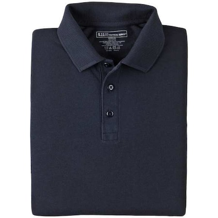 Tactical Polo Shirt, 100% Cotton, Button, Dark Navy, 3XL MPN:42056