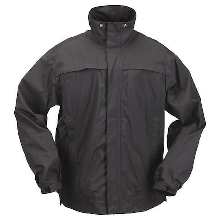 Tactical Rain Jacket, Unisex, Black, S MPN:48098