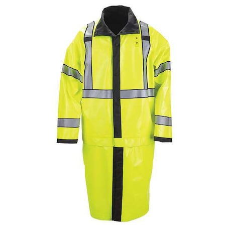 Hi-Vis Rain Jacket, 100% Nylon Oxford, Class 3 R, Black, 3XL MPN:48125