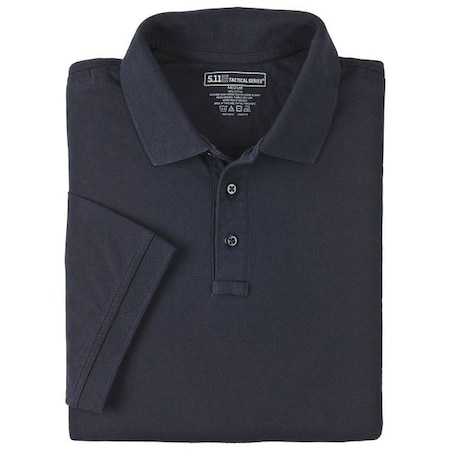 Tactical Polo Shirt, 100% Cotton, Button, 2 Pocket(s), Navy, XL MPN:61164