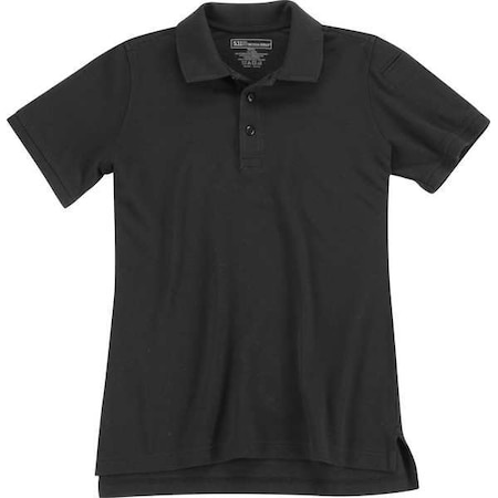 Tactical Polo Shirt, 40% Polyester, 60% Cotton, Button, 1 Pocket(s), Black, S MPN:61173