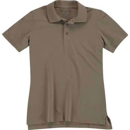 Tactical Polo Shirt, 40% Polyester, 60% Cotton, Button, 1 Pocket(s), Tan, S MPN:61173