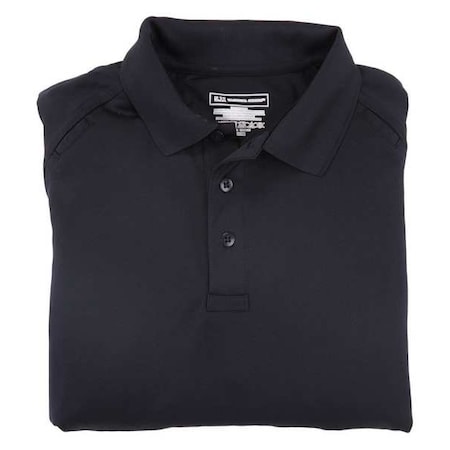 Tactical Polo Shirt, 100% Polyester, Button, 2 Pocket(s), Navy, XL MPN:71049