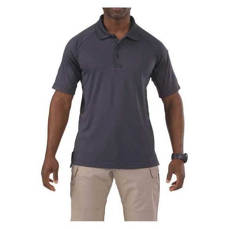 Tactical Polo Shirt, 100% Polyester, Button, 2 Pocket(s), Charcoal, L MPN:71049