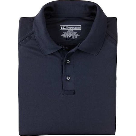 Tactical Polo Shirt, 100% Polyester, Button, 2 Pocket(s), Navy, 2XL MPN:71049T