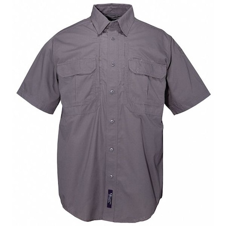 Tactical Shirt, 35% Cotton, 65% Polyester, Button, 4 Pocket(s), Storm Gray, XL MPN:71175