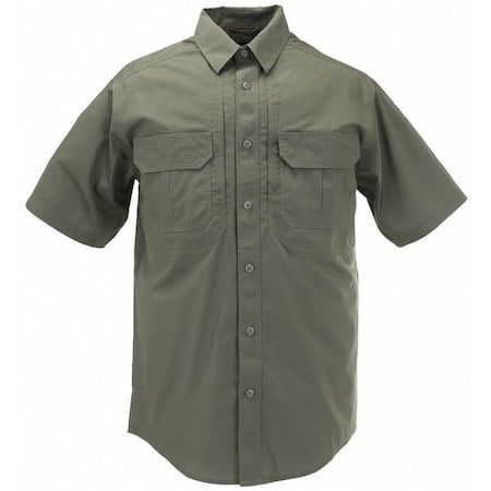 Tactical Shirt, 35% Cotton, 65% Polyester, Button, 4 Pocket(s), Olive Green, 2XL MPN:71175ABR-190-2XL