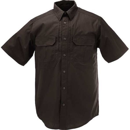 Tactical Shirt, 35% Cotton, 65% Polyester, Button, Hook-and-Loop, 6 Pocket(s), Black, 3XL MPN:71175T