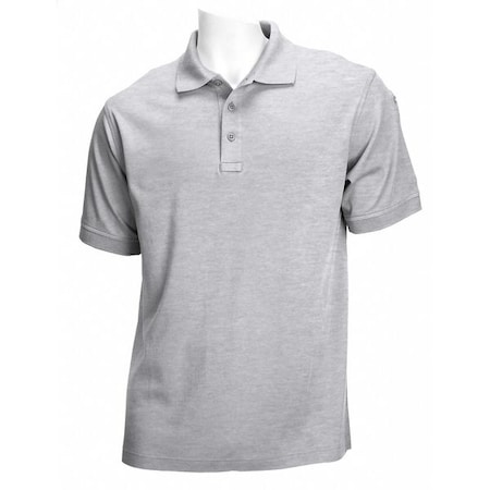 Tactical Polo Shirt, 100% Cotton, Button, Black, M MPN:71182