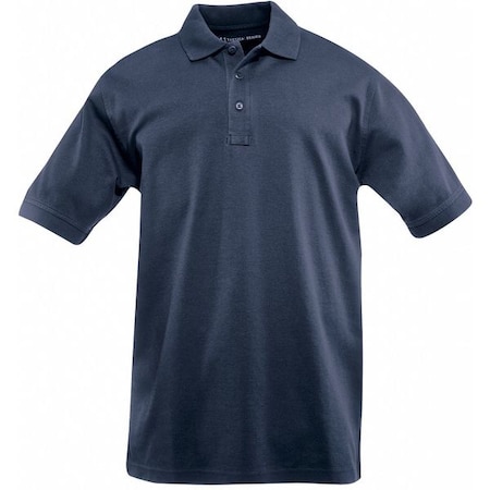 Tactical Polo Shirt, 100% Cotton, Button, Navy, L MPN:71182