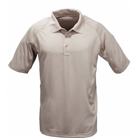 Tactical Polo Shirt, 100% Cotton, Button, Tan, 3XL MPN:71182