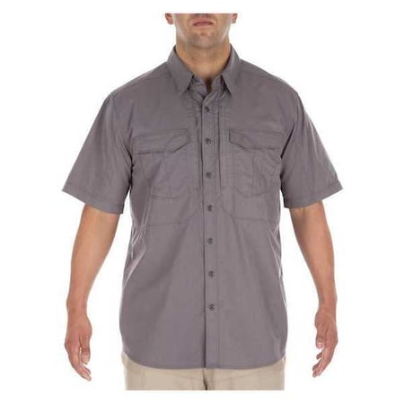 Tactical Shirt, 31% Sorona, 38% Polyester, 41% Cotton, Button, 4 Pocket(s), Storm Gray, M MPN:71354