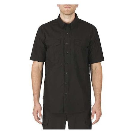 Tactical Shirt, 38% Cotton, 62% Polyester, Button, 4 Pocket(s), Black, 2XL MPN:71354ABR-019-2XL