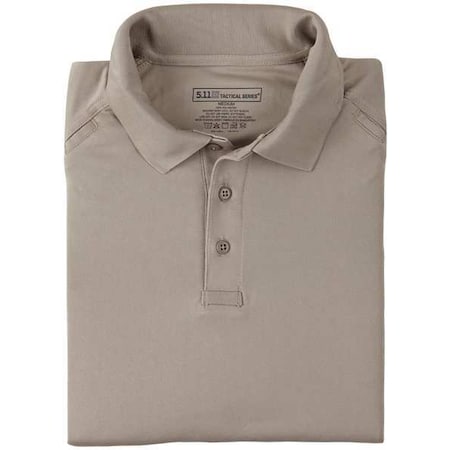 Tactical Polo Shirt, 100% Polyester, Button Front, Tan, 3XL MPN:72049