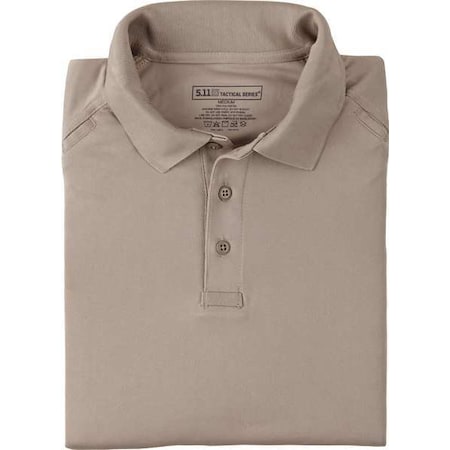 Tactical Polo Shirt, 100% Polyester, Button, 2 Pocket(s), Tan, 5XL MPN:72049T