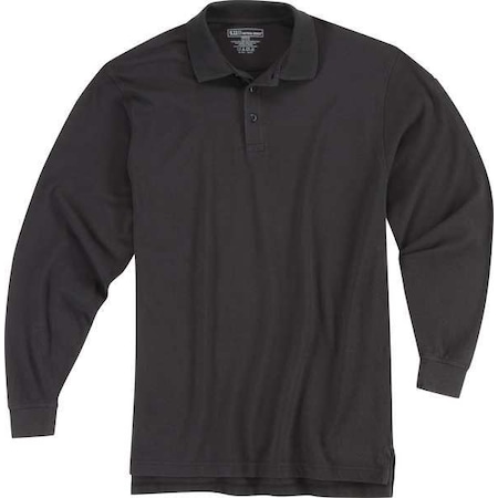 Tactical Polo Shirt, 40% Polyester, 60% Cotton, Button, 2 Pocket(s), Black, XL MPN:72057
