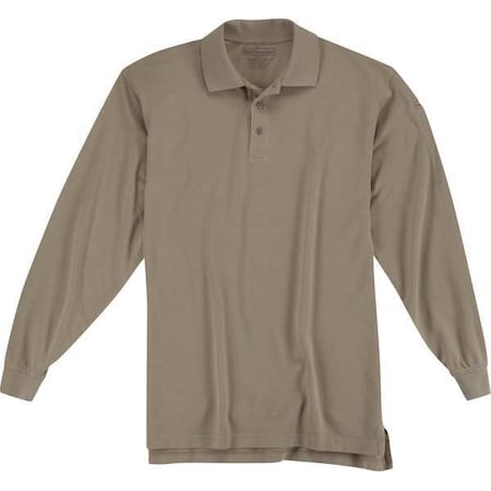 Tactical Polo Shirt, 40% Polyester, 60% Cotton, Button, 2 Pocket(s), Tan, 2XL MPN:72057