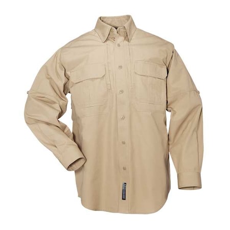Tactical Shirt, 100% Cotton, Button, 4 Pocket(s), Brown, 3XL MPN:72157